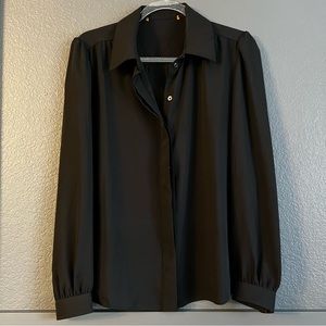 Louis Vuitton uniform black puff sleeve button down blouse Medium